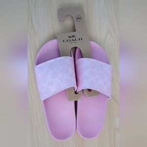 NWT! Coach Limited Edition Udele Sports Slide Sandals In Powder Pink collection